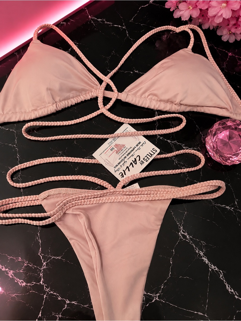 Strappy Rope Bikini Set - Tan - Picture 3 of 5
